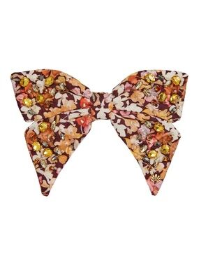 Lele Sadoughi Marigold Liberty Crystal Bow Barrette - NWT